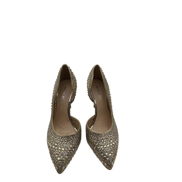 Gianni Bini Size 7 Stylist Classic Gold Rhinestone Studded Stiletto Heels - Picture 7 of 12